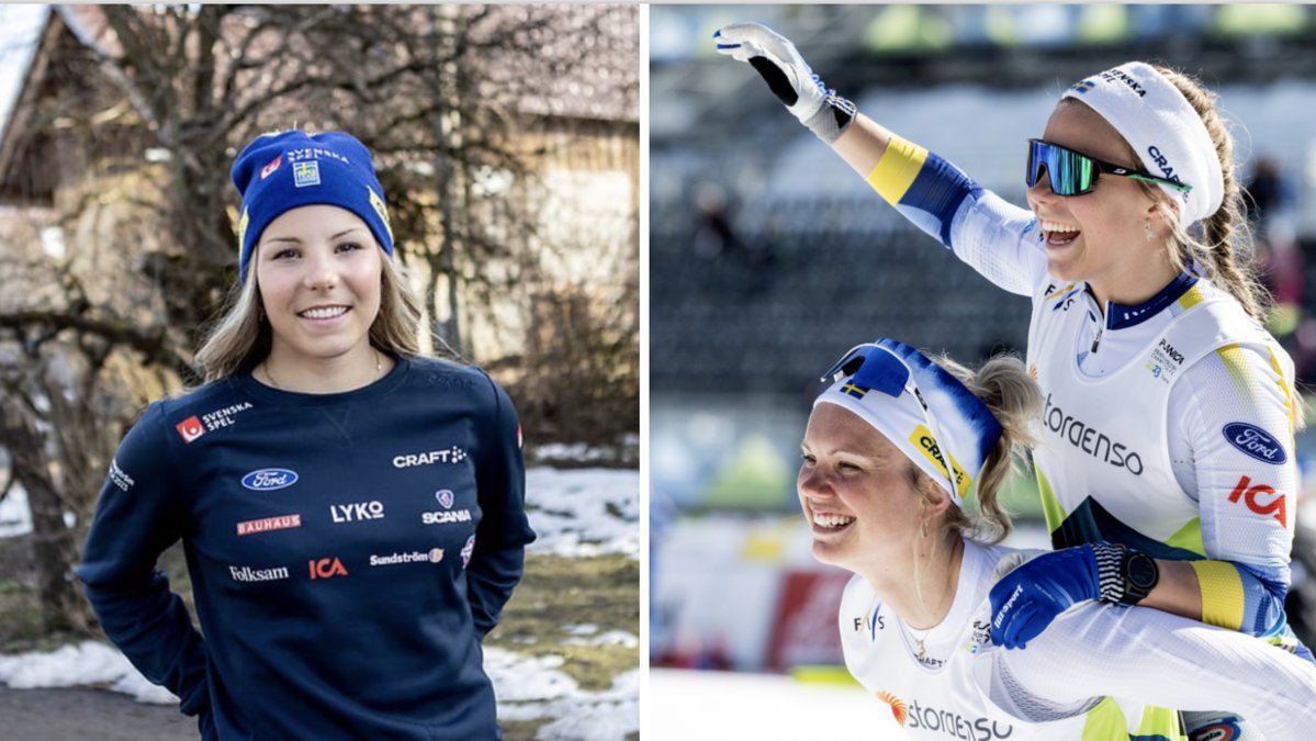 Johanna Hagström under en pressträff inför skid-VM i Planica.